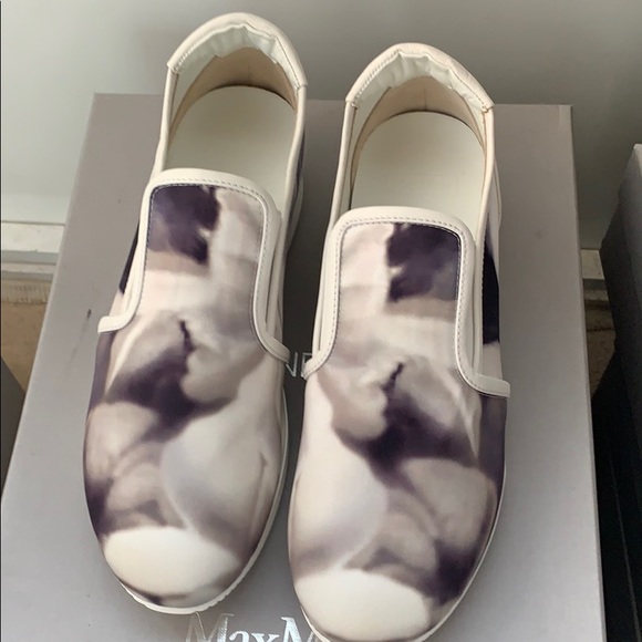 NEW MAX MARA MM 30 Neutro Gray Floral Sneakers - Picture 5 of 14